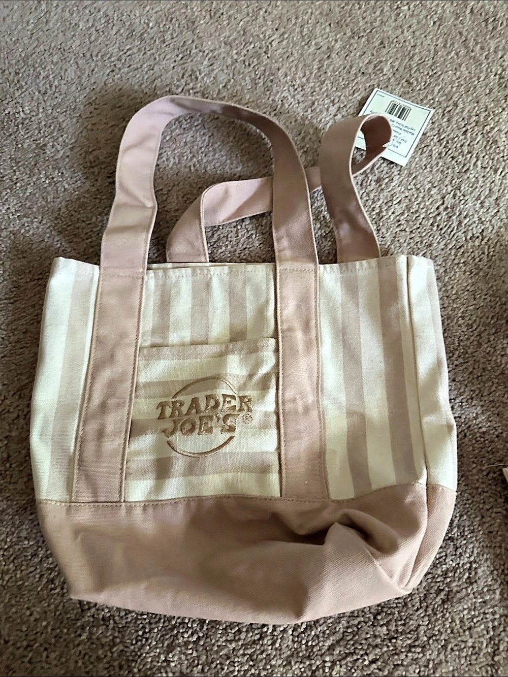 Trader Joe's Striped Mini Canvas Tote Bags